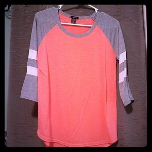 Jersey top 3 quarter length sleeve bright orange